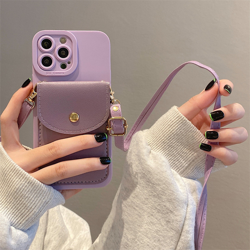Кожаный чехол-кошелек с шейным – обзор и цена Phone Cases With Wallet On Back