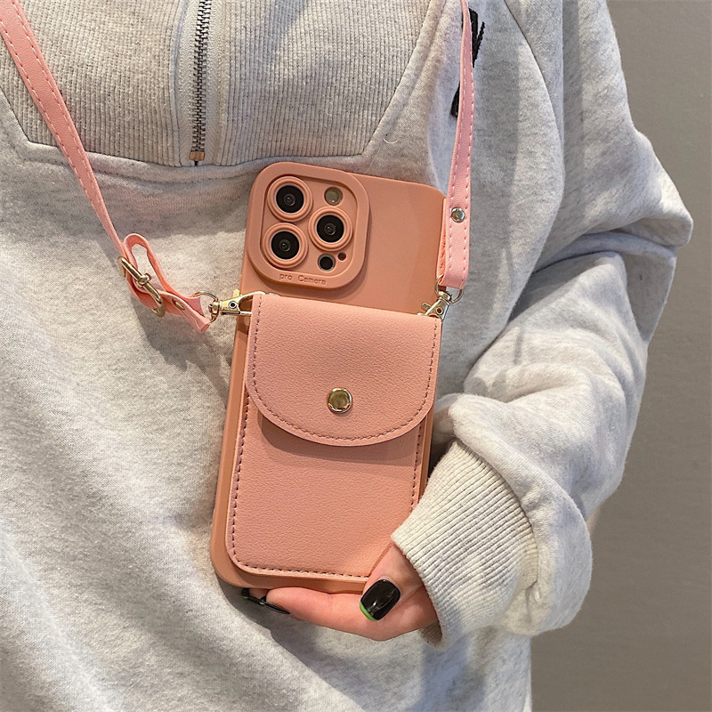Кожаный чехол-кошелек с шейным – обзор и цена Phone Cases With Wallet On Back